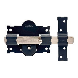 Micel Cerrojo de Sobreponer CRR06 Placa 105 mm y Cilindro 50 mm Reversible, Accionamiento Botón Interior/Llave Exterior, Pintado Gris, con 3 Llaves Serreta