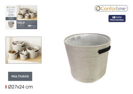 Inde Cesta de Almacenaje Redonda, 27.5 cm de Ancho x 35.5 cm de Largo x 6.3 cm de Alto, para Organizacion del Hogar (12 Unidades)