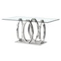DKD Home Decor Mesa de Comedor de Acero y Cristal Templado 160x90x76