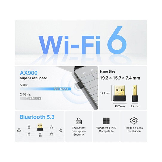 TP-Link Archer TX10UB Nano Adaptador USB Wi-Fi y Bluetooth