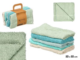 Kinvara Paño de Cocina Algodón 400 gr 50x50 cm Surtido Ocres (Set de 40)