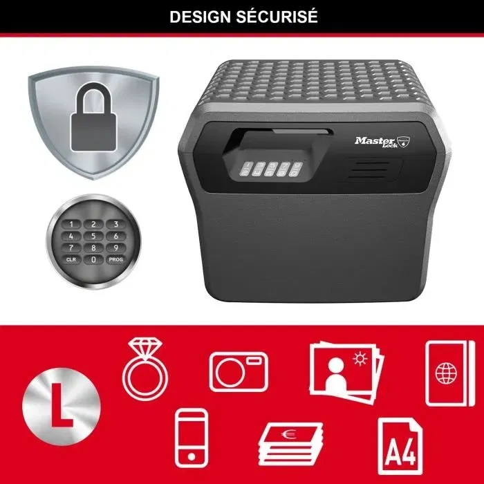 Master Lock Caja Fuerte Ignífuga e Impermeable con Combinación Electrónica, 18.5L