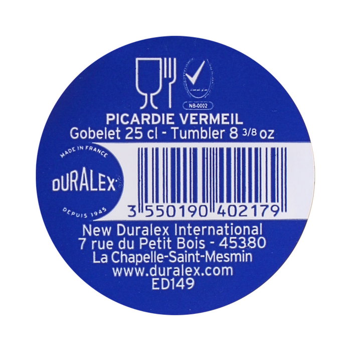 Duralex Vaso Picardie de 25cl Color Ámbar (Pack de 24) lifespan