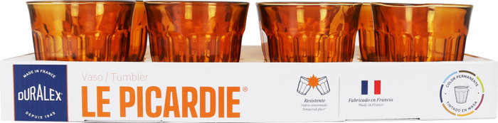 Duralex Vaso Picardie de 25cl Color Ámbar (Pack de 24) lifespan