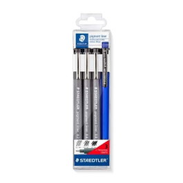 Staedtler Pigment Liner 308 Negro Estuche de 3 unidades con Portaminas de regalo