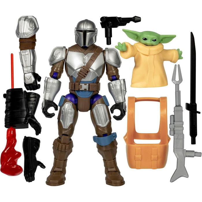 Hasbro Figura The Mandalorian & Grogu Deluxe Mix Mashers Star Wars 12cm Articulada
