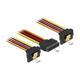 DeLOCK 60145 Cable de alimentación SATA de 15 pines a 2 x SATA de 15 pines, 15 cm