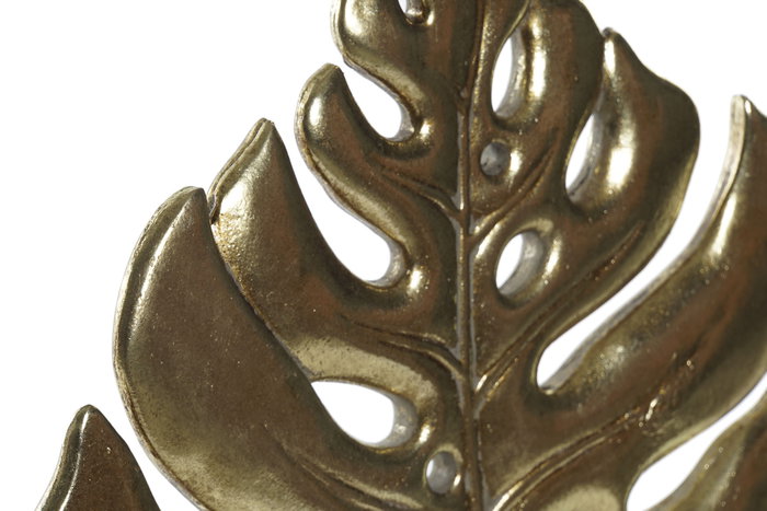 DKD Home Decor Decoración de Resina y Metal Hoja Dorado y Negro