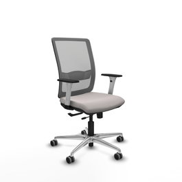 PIQUERAS Y CRESPO Silla de oficina Haches con mecanismo Sincro/Traslack Blanco y Gris