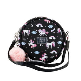 Oh My Pop Bolso Bandolera Redondo Unicorn Negro