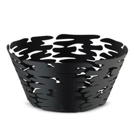 Alessi BM10/21 B Barket Cesto Redondo Acero y Resina Negro 21cm
