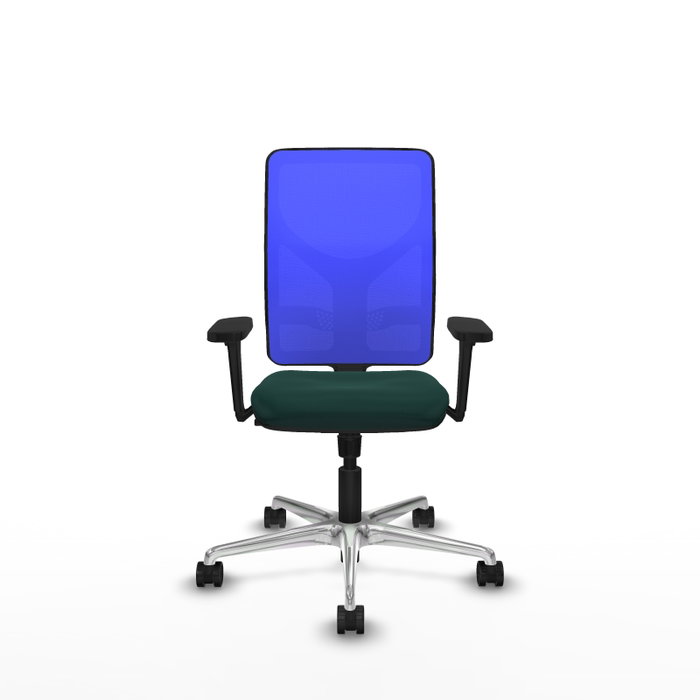 PIQUERAS Y CRESPO Silla de oficina Motilla con mecanismo Sincro, Verde botella y Azul