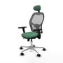 PIQUERAS Y CRESPO Silla de oficina Jorquera con mecanismo Sincro/Traslack, Verde esmeralda y Gris