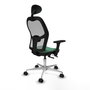 PIQUERAS Y CRESPO Silla de oficina Jorquera con mecanismo Sincro/Traslack, Verde esmeralda y Gris
