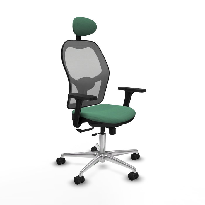 PIQUERAS Y CRESPO Silla de oficina Jorquera con mecanismo Sincro/Traslack, Verde esmeralda y Gris PIQUERAS Y CRESPO Silla de oficina Jorquera con mecanismo Sincro/Traslack, Verde esmeralda y Gris