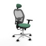 PIQUERAS Y CRESPO Silla de oficina Jorquera con mecanismo Sincro/Traslack, Verde esmeralda y Gris