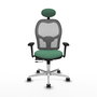 PIQUERAS Y CRESPO Silla de oficina Jorquera con mecanismo Sincro/Traslack, Verde esmeralda y Gris