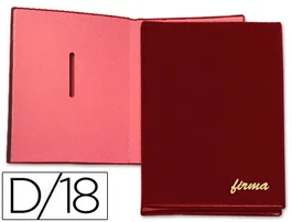 Pardo Portafirmas 0875 18 Departamentos Color Burdeos Portafirmas Piel Acolchado Con Visor 250x335 mm