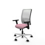 PIQUERAS Y CRESPO Silla de oficina Zulema con mecanismo Sincro, Rosa y Blanco