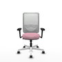 PIQUERAS Y CRESPO Silla de oficina Zulema con mecanismo Sincro, Rosa y Blanco