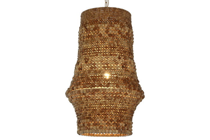 DKD Home Decor Lámpara de Techo de Madera y Hierro Natural 50x50x78 cm DKD Home Decor Lámpara de Techo de Madera y Hierro Natural 50x50x78 cm