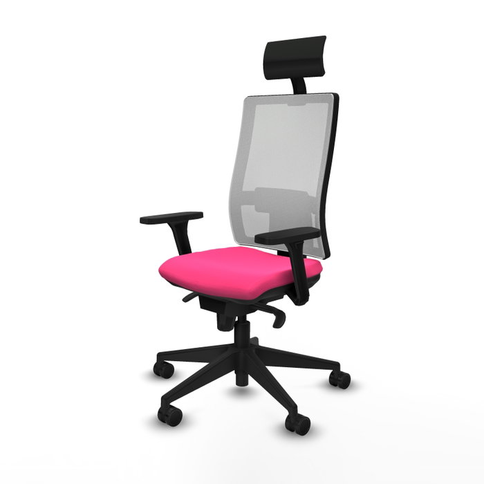 PIQUERAS Y CRESPO Silla de oficina Horna con mecanismo Sincro, Rosa y Blanco