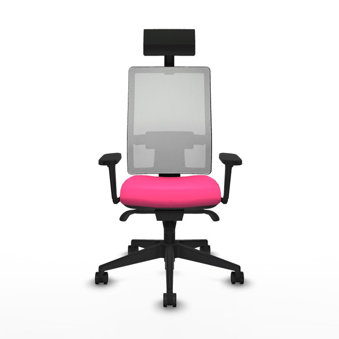 PIQUERAS Y CRESPO Silla de oficina Horna con mecanismo Sincro, Rosa y Blanco