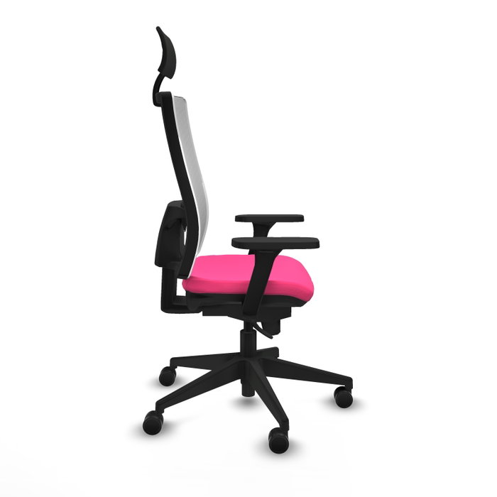 PIQUERAS Y CRESPO Silla de oficina Horna con mecanismo Sincro, Rosa y Blanco