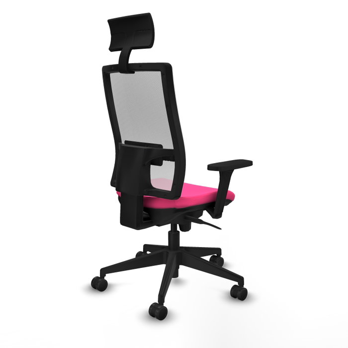 PIQUERAS Y CRESPO Silla de oficina Horna con mecanismo Sincro, Rosa y Blanco