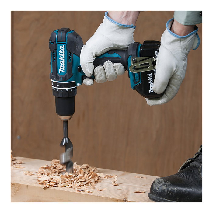 Makita DHP482RFX9 Taladro Percutor Atornillador 18V Sin Escobillas, 2 Baterías 3 Ah, 1900 RPM, Capacidad 1.3 cm, Incluye 92 Brocas y Maletín
