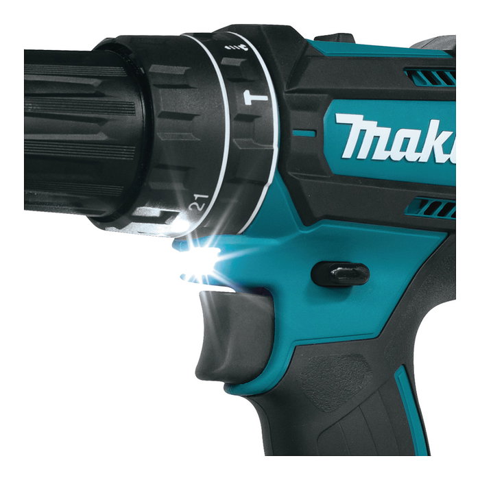 Makita DHP482RFX9 Taladro Percutor Atornillador 18V Sin Escobillas, 2 Baterías 3 Ah, 1900 RPM, Capacidad 1.3 cm, Incluye 92 Brocas y Maletín