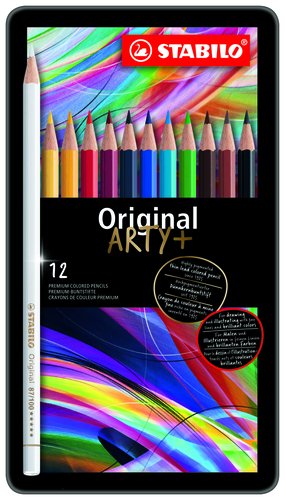 Stabilo Lápices de Colores Original ARTY+ con Surtido en Estuche de Metal de 12 Unidades Stabilo Lápices de Colores Original ARTY+ con Surtido en Estuche de Metal de 12 Unidades