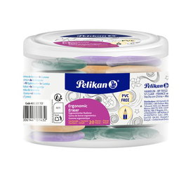 Goma De Borrar Pelikan Vinilo Ergonomic Eraser Surtido Expositor De 20