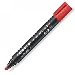 STAEDTLER Lumocolor 350 Rojo Punta Biselada Pack de 10