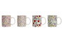 DKD Home Decor Mug Shabby Porcelana New Bone Multicolor Flores 320ml (12 Unidades)