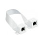 Alcasa 8055-F23QW Cable de extensión RJ45 plano hembra-hembra, 0.3m/30cm, Blanco - Pasacables para ventana