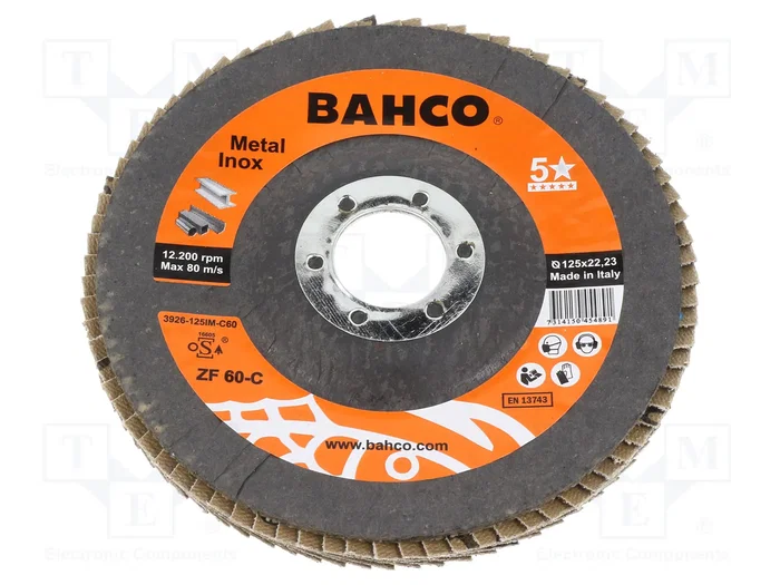 BAHCO Disco de lijado panelado 125 mm granulación 60 BAHCO Disco de lijado panelado 125 mm granulación 60
