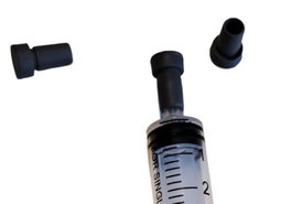 Tapones para jeringas de goma negra 100 ud
