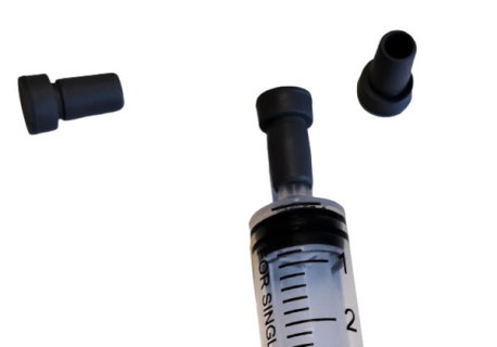 Tapones para jeringas de goma negra 100 ud Tapones para jeringas de goma negra 100 ud