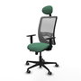 PIQUERAS Y CRESPO Silla de oficina Zulema con mecanismo Sincro/Traslack, Verde esmeralda y Gris