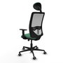 PIQUERAS Y CRESPO Silla de oficina Zulema con mecanismo Sincro/Traslack, Verde esmeralda y Gris
