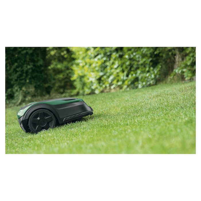 Bosch Indego XS 300 Robot cortacésped para hasta 300 m², Ancho de corte 19 cm, Altura 3-5 cm, Negro/Verde