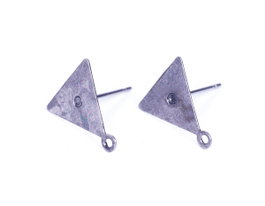 Innspiro Pendiente metálico para incrustar base triangular plateado envejecido 11,5x12,5x12mm
