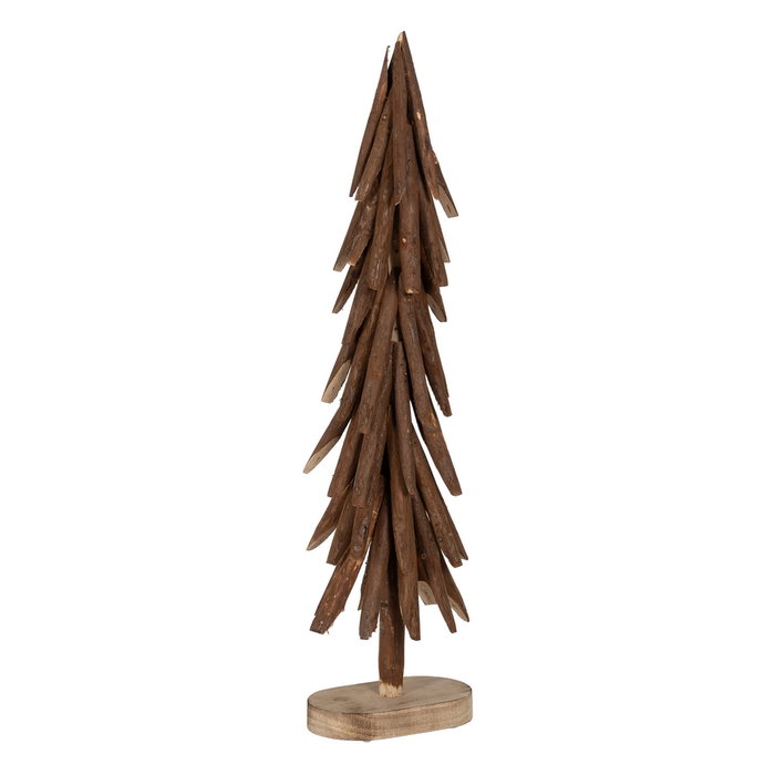 Figura Árbol Marrón Madera Paulonia 34 X 20 X 108 cm