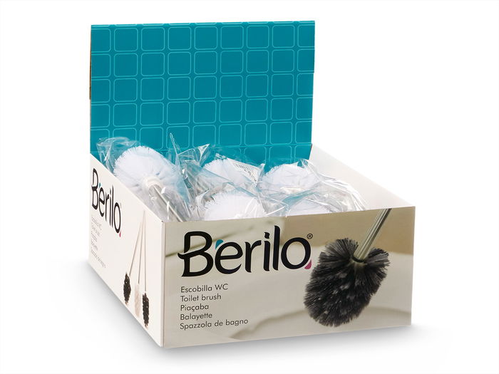 Berilo Escobilla Baño Acero Blanco 35 x 7.5 x 7.5 cm (Set de 12)