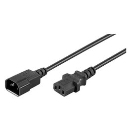 Goobay 95287 Alargador de Cable de Red IEC C14 a IEC C13, 3 Metros, H05VV-F 3G, 250V 10A, Negro