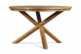 DKD Home Decor Mesa Redonda de Comedor de Madera Reciclada y Olmo 120x120x76