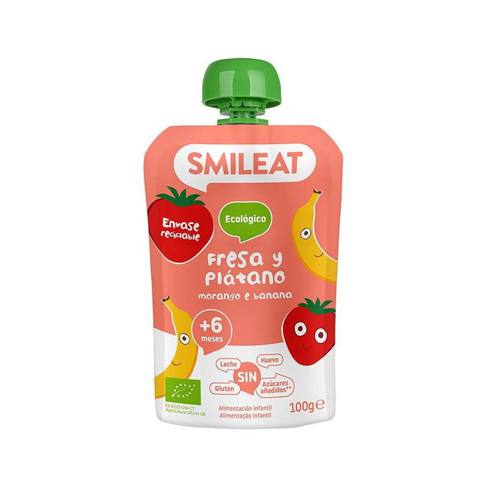 SMILEAT Pouch de Fresa y Plátano 100 g
