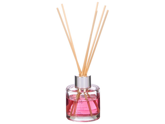 Acorde Mikado Orquídea 30 ml Difusor Aromático con Varillas 7.5 x 20 x 5 cm Vidrio Madera Fragancia Blanco (Set de 24)