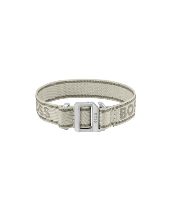 Boss Pulsera de Tela Beige con Cierre de Hebilla